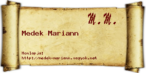 Medek Mariann névjegykártya